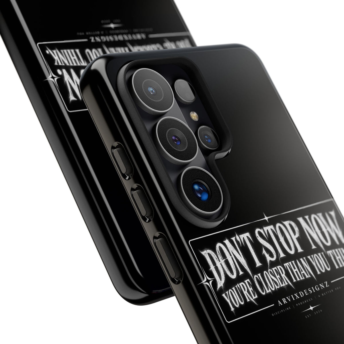 Motivational 'Don't Stop Now — You're Closer Than You Think' tough phone case