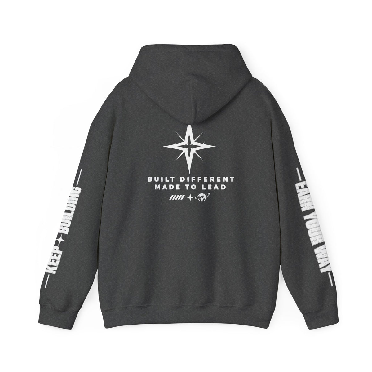 Built Different black graphic hoodie by arvixdesignz