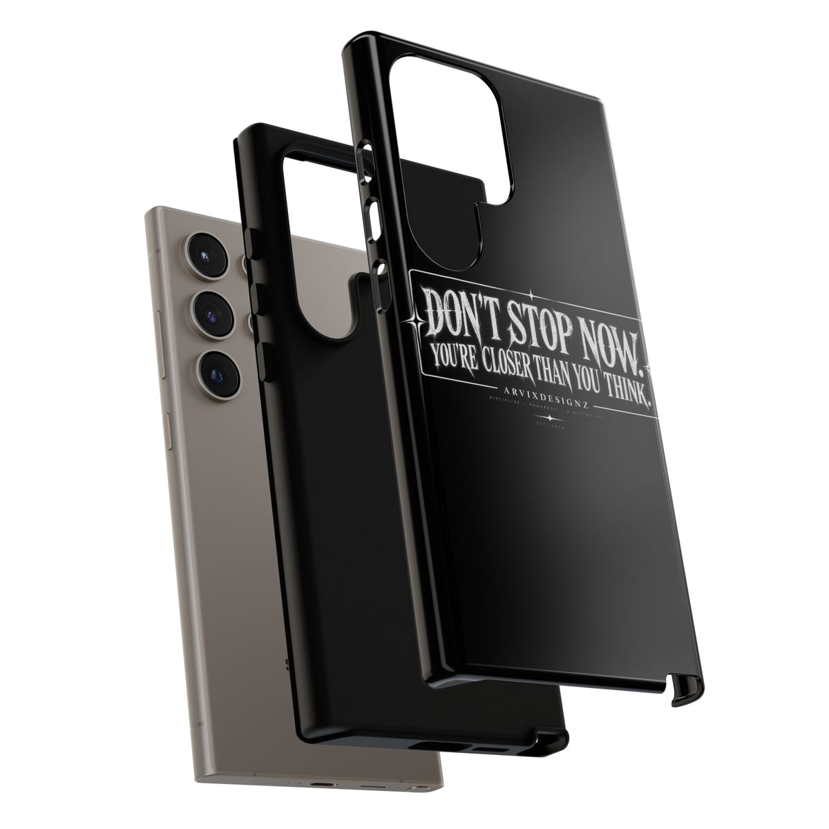Motivational 'Don't Stop Now — You're Closer Than You Think' tough phone case