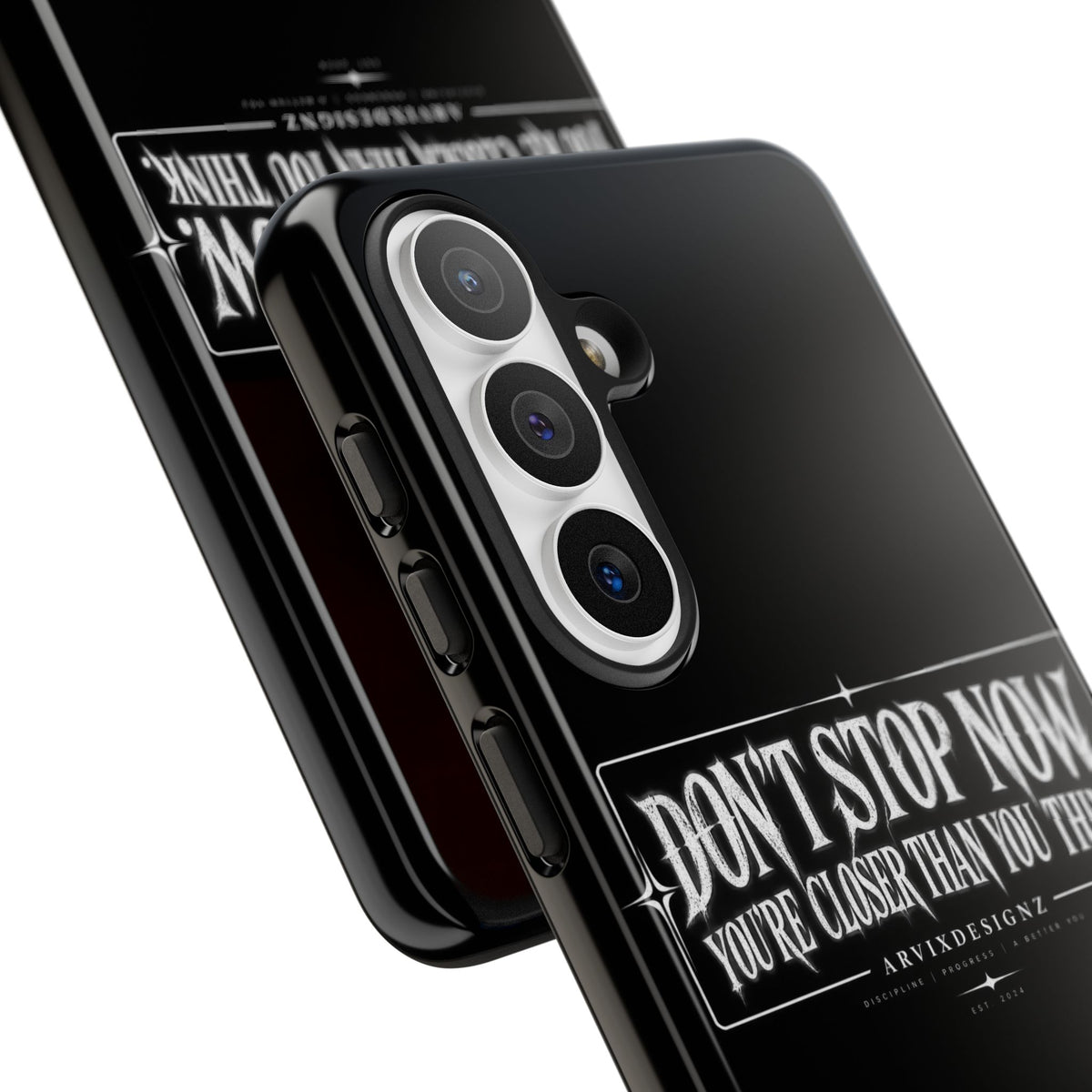 Motivational 'Don't Stop Now — You're Closer Than You Think' tough phone case