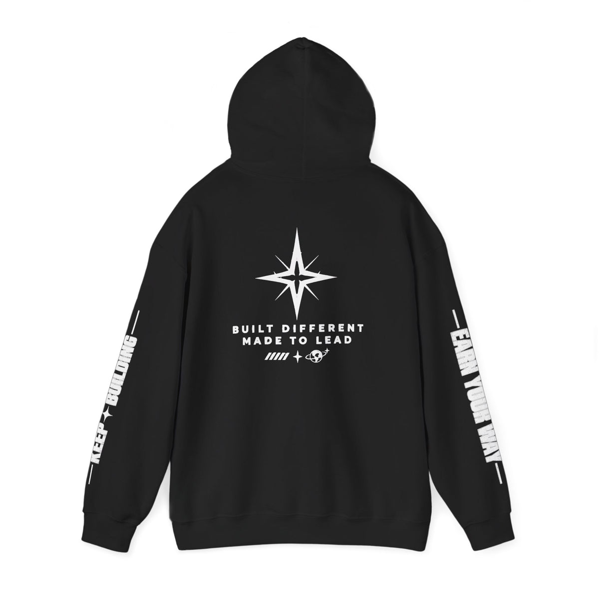 Built Different black graphic hoodie by arvixdesignz