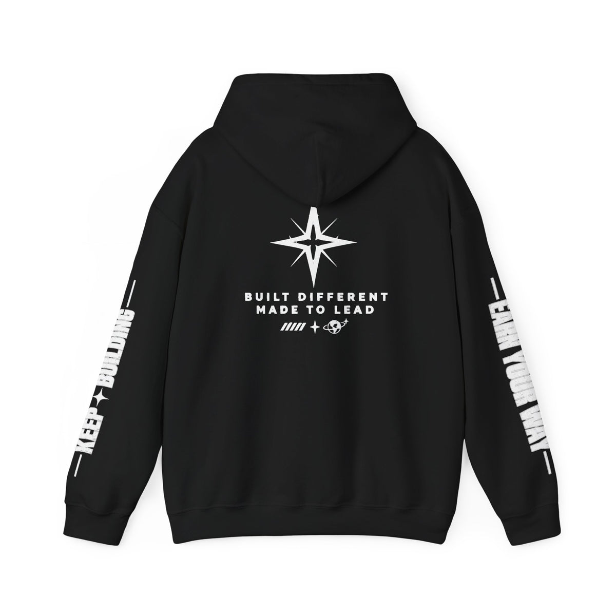 Built Different black graphic hoodie by arvixdesignz