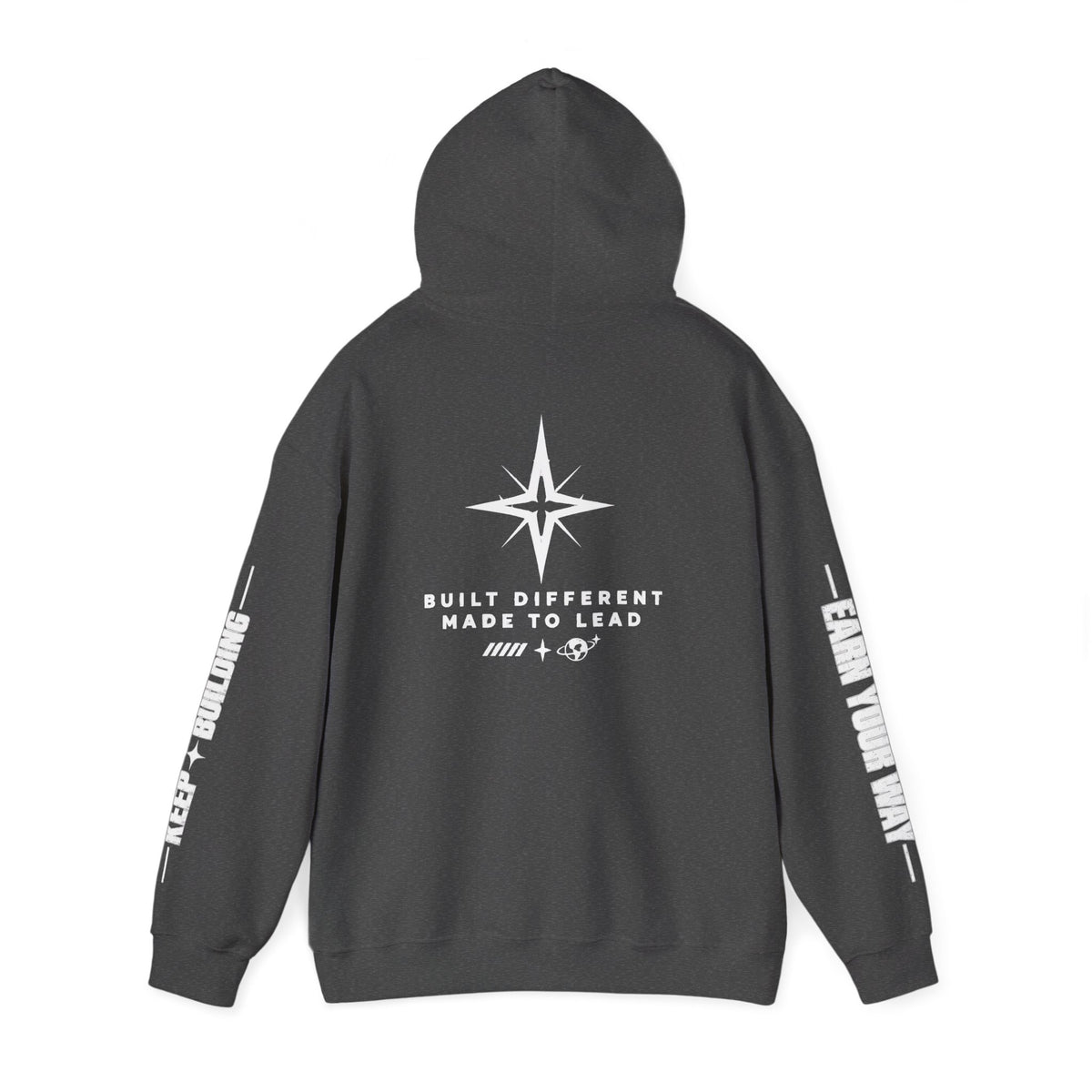 Built Different black graphic hoodie by arvixdesignz